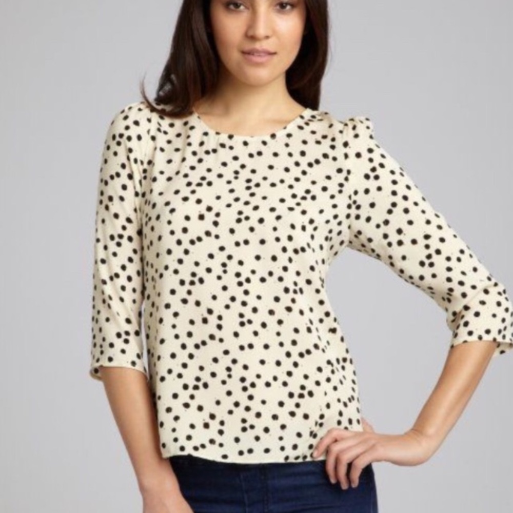 Dolce vita open back polka dot silk shirt